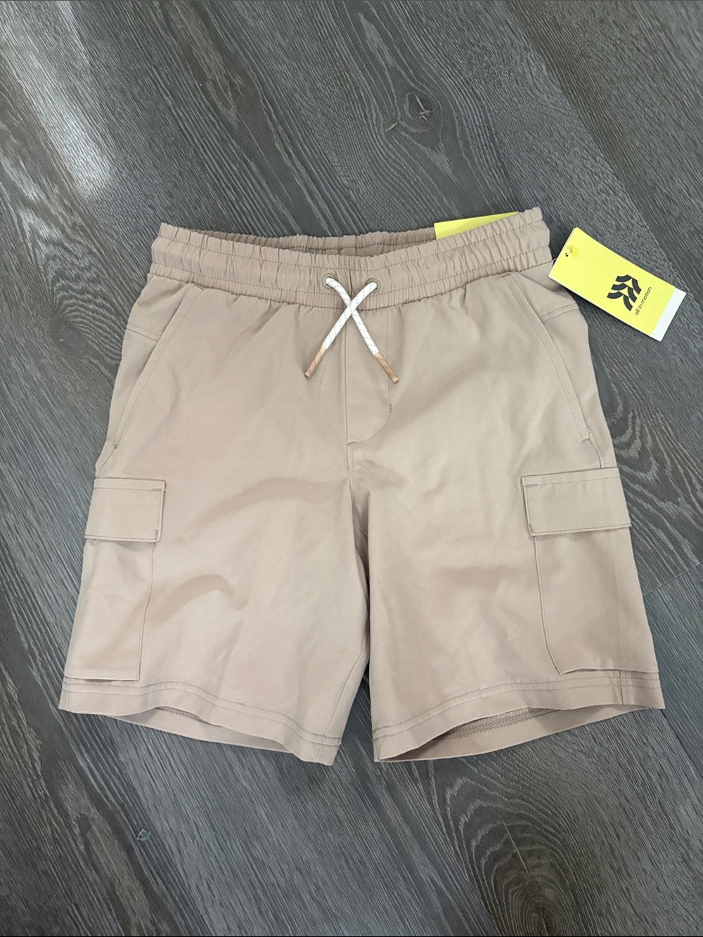 all in motion Tan Elastic Waist Cargo Shorts for Kids